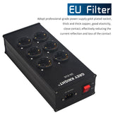 High quality Audio AC Power Conditioner Purifier 6 Hold EU Socket Aluminum Power Filter