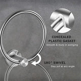 Wall Mount 304 Stainless Steel Bath Towel Ring Bathroom Hardware Set Hand Towel Holder Brushed Nickel Circle Rings Towel Rack