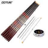 Goture Carbon Fiber Telescopic Fishing Rod Kit 3.0-7.2M Stream Fishing Rod with Spare Tips, Fishing Float Rig Set vara de pesca