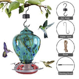 Outdoor Hummingbird Food Feeders Hand Blown Glass Drinker Hummingbird Feeder Leak-Proof Easy to Clean Parrot accessories