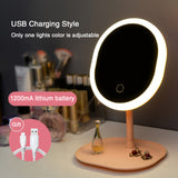 Led Makeup Mirror M007-1 USB Storage LED Face Mirror Adjustable Touch Dimmer Led Vanity Mirror Stand Up Desk Cosmetic Mirror