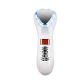 LED Hot Cold Face Skin Care Device Massager Hammer Ultrasonic  Facial  Red Blue Light Ion Beauty Instrument