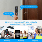 Video Doorbell Camera 1080P Wireless Door Bell With Chime, PIR Motion Detection,Night Vision, Free Cloud Storage-US Plug