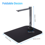 USB Document Camera Scanner 5 Mega-Pixel HD Camera A4 Size with LED Light Teaching Software for Online Teaching Meeting