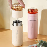 300ml Thermos Cup with Filter Tea Maker Stainless Steel Insulated Bottle with Glass Infuser Separates Tea and Water Vacuum Flask