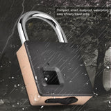 Smart Door Lock Metal Fingerprint Door Lock Padlock Stainless Steel Biometric Portable Outdoor Padlock Dustproof Waterproof Lock