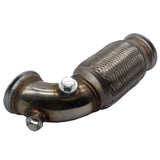 2.5" V-Band Downpipe Low Profile 90Degree W/ Flex Bellows Down-pipe For Car