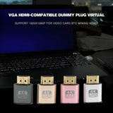 VGA HDMI-compatible Dummy Plug Virtual Display Emulator Adapter DDC Edid Support 1920x1080P For Video Card BTC Mining Miner