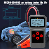 12V 24V MICRO-200 PRO Car Battery Tester MICRO-200 Multi-Language Digital AGM EFB Gel Automotive Load Battery System Analyzer