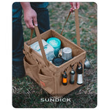 SUNDICK Multi-Pockets Camping Tool Bag Oxford Cloth Tools Storage Bag Large Capacity Folding Thermal Drink Carrier Lunch Box