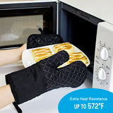 Oven Mitts and Pot Holders 4pcs Set Heat Resistant Oven Gloves and Hot Pads Potholders for BBQ Kitchen Baking Cooking Grilling