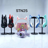 Flash Light Cute Ears Wireless Headphones Bass Noise Cancelling Adults Kids Girl Bluetooth Headsets Support TF Card With Mic