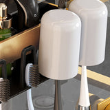Toothbrush Holder Bathroom Toothpaste Storage Rack with Cup Holder Wall Mounted Razor Stand Organizer Shelf