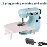 INNE Mini Sewing Machine Manual Portable Needlework Electric Household With Night Light Foot Pedal Table Two Thread Kit Simple