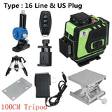 Laser Levels 16/12/8 Lines Green Beam 4D Self-Leveling 360 Laser Levels Horizontal&Vertical For Floor Wall Powerful Laser levels