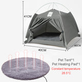Pet Tent Cave Bed For Cat Small Dog Portable Teepee With Mat Puppy kitten Kennels House Cotton Linen Detachable Pet products