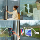 Universal Tablet Car Holder Aluminum Alloy Arm Ergonomic 360 Degree Rotatable Double Sucker Lazy People Stand for iPad iPhone