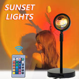 Remote Control Sunset Red Led Night Light USB Sun Rainbow Projection Desk Lamp for Living Room Wall Home Decoration Lighting