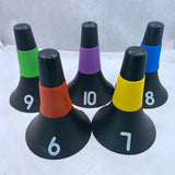 10Pcs/Set Basketball Training Barrel Obstacle Cone Football Training Horn Barrel Non-Slip Durable Training Supplies