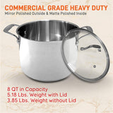 Stock Pot with Lid Professional Home Chef Grade Clad Pot for Soup, Broth &amp; Stock, Chili, Casserole All Surface