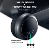 Virtual Reality 3D VR Headset Smart Glasses Helmet For Smartphones Cell Phone Mobile 7 Inches Lenses Binoculars With Controllers