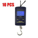 10pcs/Lot 40kg 10g Digital Scale Mini Scales Fishing Luggage Travel Steelyard Hanging Hook Scale Weight Tool With Backlight