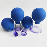 1 Boxed of 4pcs Vacuum Cupping Cups Portable Back Body Massager Suction Vacuum Can for Men (Blue)