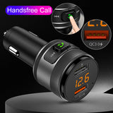 QC3.0 Fast Car Charger Bluetooth 5.0 FM transmitter Wireless Hands-free Kit Cars Modulator USB Flash Drive MP3 Player