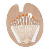 Wooden Minimalist Palette Student Oval Oil Painting Gouache Brush Set Painting Paint Palette Paint Tray Art Supplies