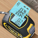 ABS Manganese Steel Wire Belt 3 In 1 Laser Rangefinder 5m Tape Measure Ruler Infrared 60m Range Finder Tools 85*82*56mm