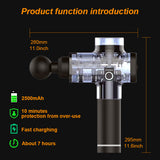 Gun Massage Muscle Phoenix Transparent Body Massager Electric 4 Heads Fascial Gun Relaxation MG53