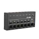 Mini Audio Mixer Ultra Low Noise Stereo Mixer 6 Input 1 Output Mono / Stereo Switching DC 5V for Microphone Guitar Bass Keyboard