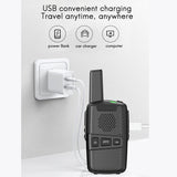 2 Pcs M2 Mini Walkie Talkie 16 Channels UHF 400-470MHZ USB Charging Handheld Wireless Office Hotel Dining Walkie Talkie