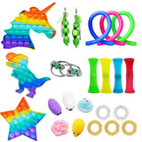 Fidget Sensory Toy Stress Anxiety Relief Autism Toys Set Push Kit Bubble Fidget Sensory Toys for Kids Adults Decompression Gift