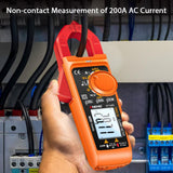 Digital Clamp Meter Multimeter Measures Resistance Capacitance Diode Large AC &amp; DC Current Earth Line Live Line Orange and Red
