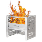 Outdoor Grill Stove Stand &amp; Barbecue Grill Wood Burning Stove Camping Pot Holder BBQ Firewood Bracket For Hiking Picnic BBQ