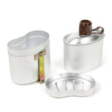 Outdoor Canteen Camping Cup Portable Aluminum Canteen Set with Cup Outdoor Camping Cookware Mess for Hiking Backpacking Picnic