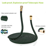 25ft Expandable Garden Hose with 9 Nozzle Flexible Strong Water Hose with 3/4 Inch Solid Brass Connector and Double Latex Core