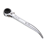1pc 2 Way Ratchet Spanner 45#Steel Scaffold Spanner Wrench 19-21mm For Quick Fasten Remove Screws Nuts Construction Hand Tool