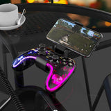 Wireless Bluetooth-compatible Game Controller Rgb Colorful Transparency Gamepad Compatible For Android/ios/pc/ns Host/p4/p3 Host