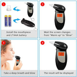 Handheld Backlight Digital Alcohol Tester Digital Alcohol Breath Tester Breathalyzer Analyzer LCD Detector Backlight Light