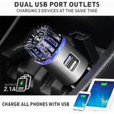 Car Air Purifier Ionizer - 12V Plug-in Ionic Anti-Microbial Car Deodorizer with Dual USB Charger moke Smell Pet and Food Odors