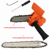 4"/6" Electric Chain Saw Converter Electric Drill Fast Modified To Electric Chainsaw Adapter Chainsaw Attachment W/ Spare Chain