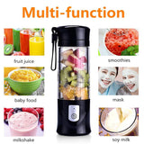 Portable Mini Travel Fruit USB Juicer Cup, Personal Small Electric Juice Mixer Blender Machine With 4000mah Rechargeable Battery