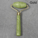 Green Single Head Face Massage Roller Jade Stone Slimming Face Neck Massager Lifting Tool Anti Wrinkle Massage Roller