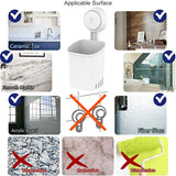 Toothbrush Holder Suction Cup Wall Mounted, 2 Packs Shower Toothbrush Holder for Bathroom Drill-Free Electric Toothbrush
