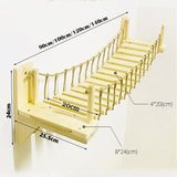 90cm Cat Bridge Climbing Frame Wood Pet Cat Tree House Bed Hammock Sisal Scratching Post Cat Furniture Cat Toy Wall Mounted