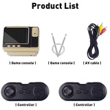 Retro Video TV Game Console with Time Clock Function and 2.4G Double Wireless Controller Built-in 108 Games for PS1/N64