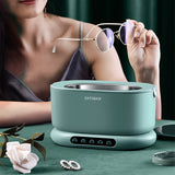 PF-90 Ultrasonic Cleaner Glasses Jewelry Cleaning Machine 500ml 45000HZ Portable Watch Denture Cleaning Machine 4 Modes