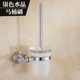 Modern Clear Crystal Bathroom Accessories Sets Silver Polished Chrome Bathroom Products Solid Brass Bathroom Hardware Sets jk6